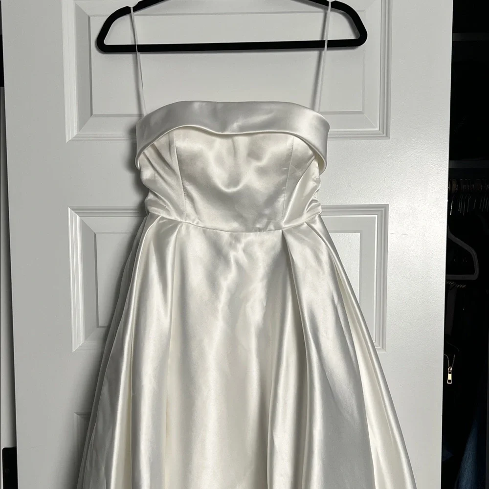 Meshki Eileen Strapless Wedding Satin Dress - Picture 2 of 15